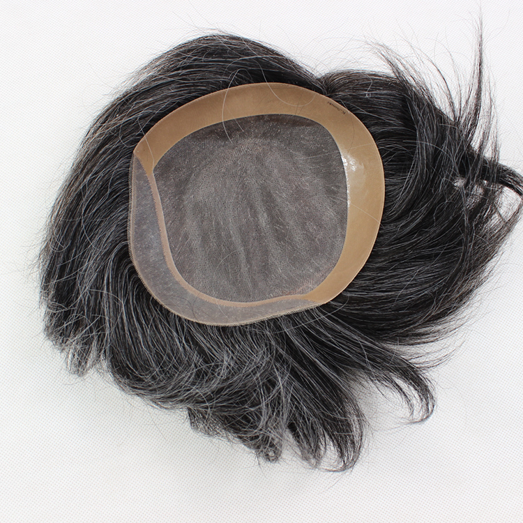 Mens short grey hair toupee for sale best mens hair pieces  SJ00172